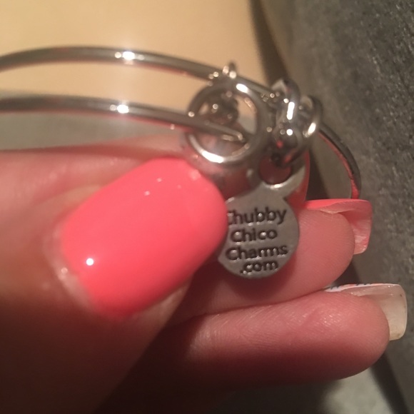 Chubby Chico Charms Heart Charm Bangle Bracelet - Picture 2 of 7